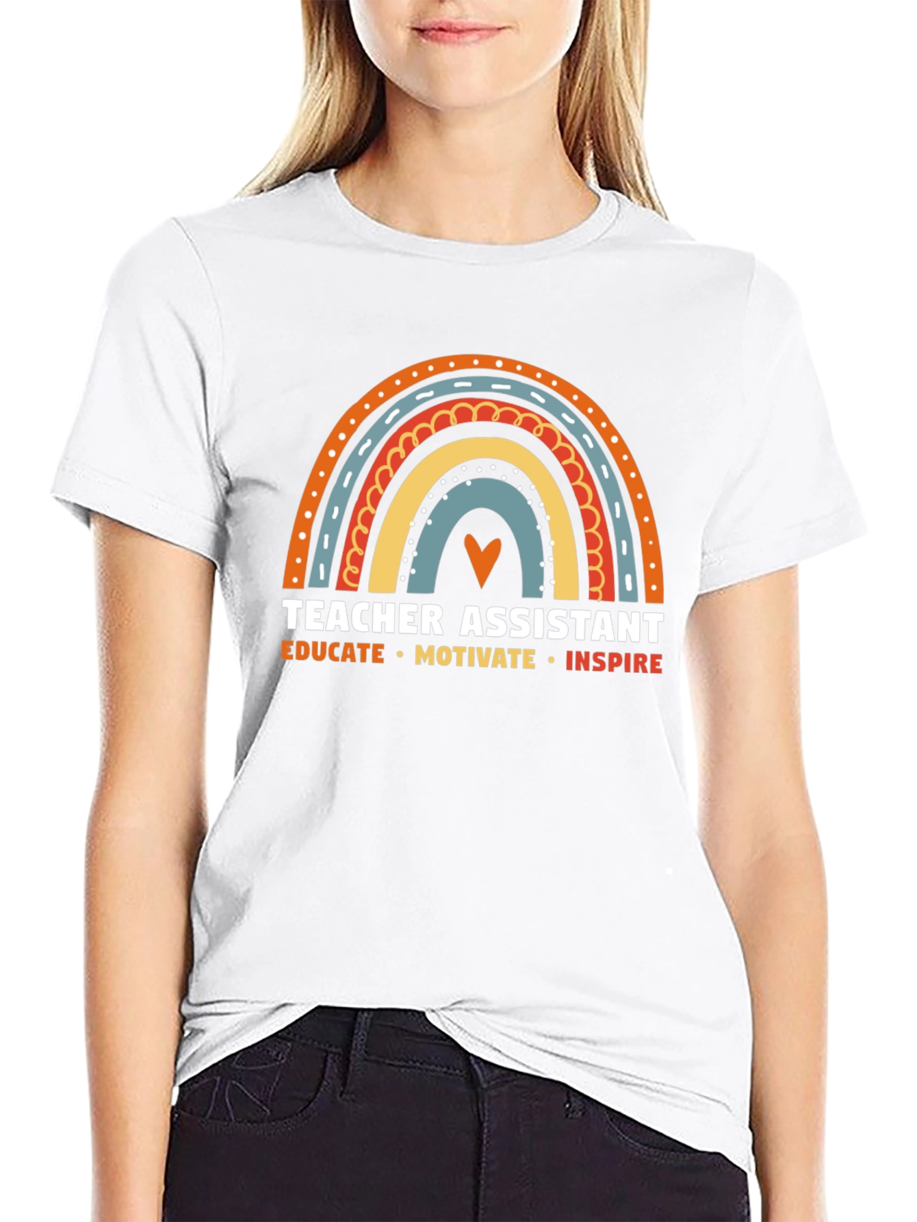 Camiseta Asistente de Profesor Arcoíris