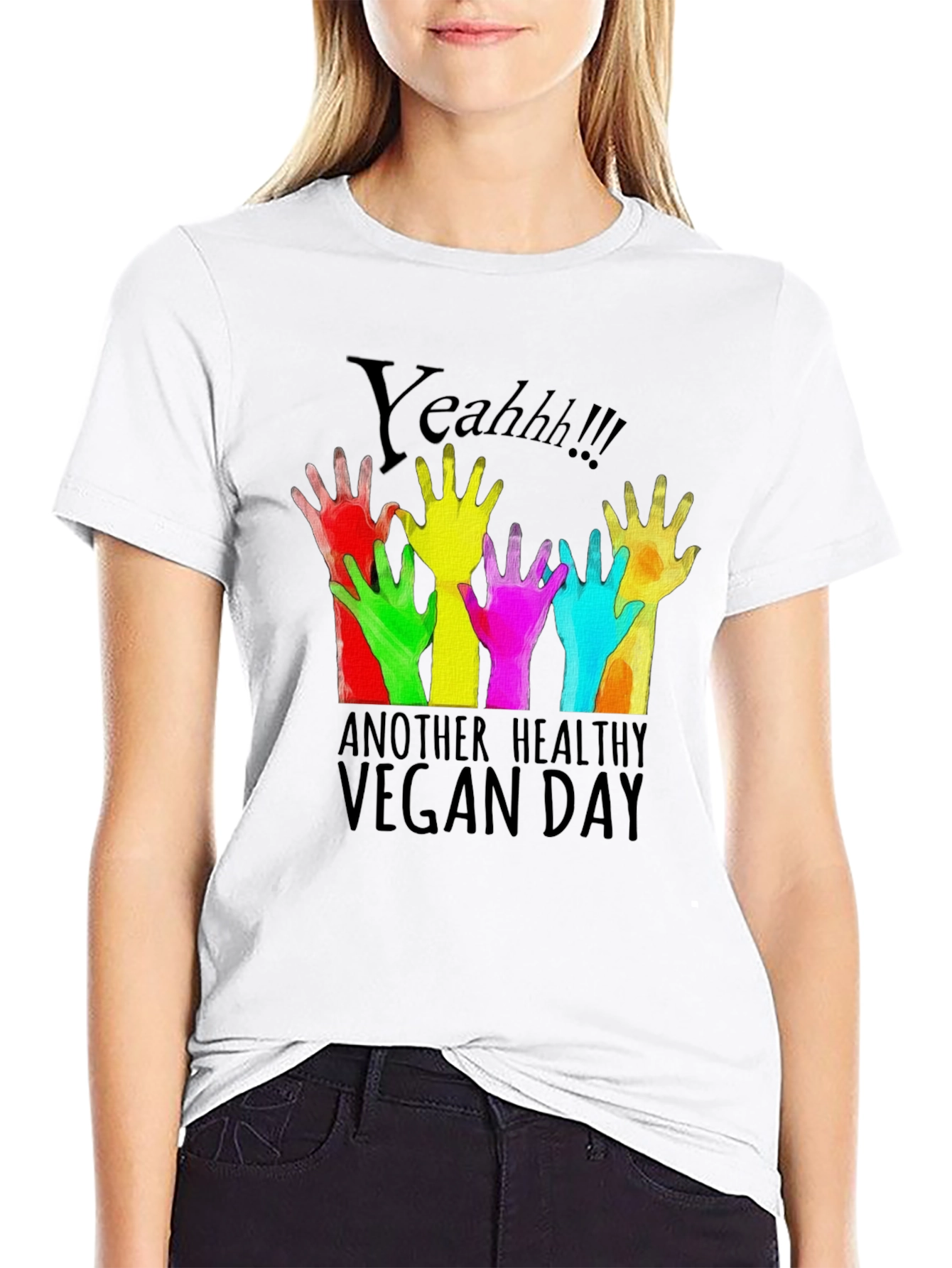 Camiseta Negra Vegana Yeahh!!!