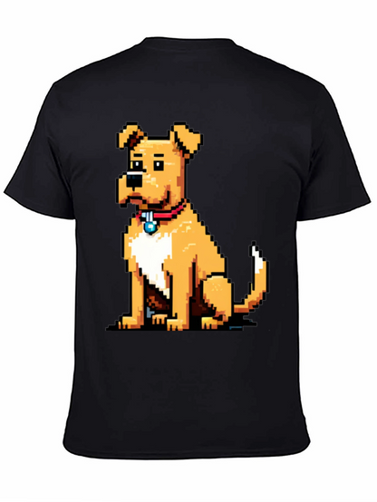 Camiseta Negra con Diseño de Perro Pixelado