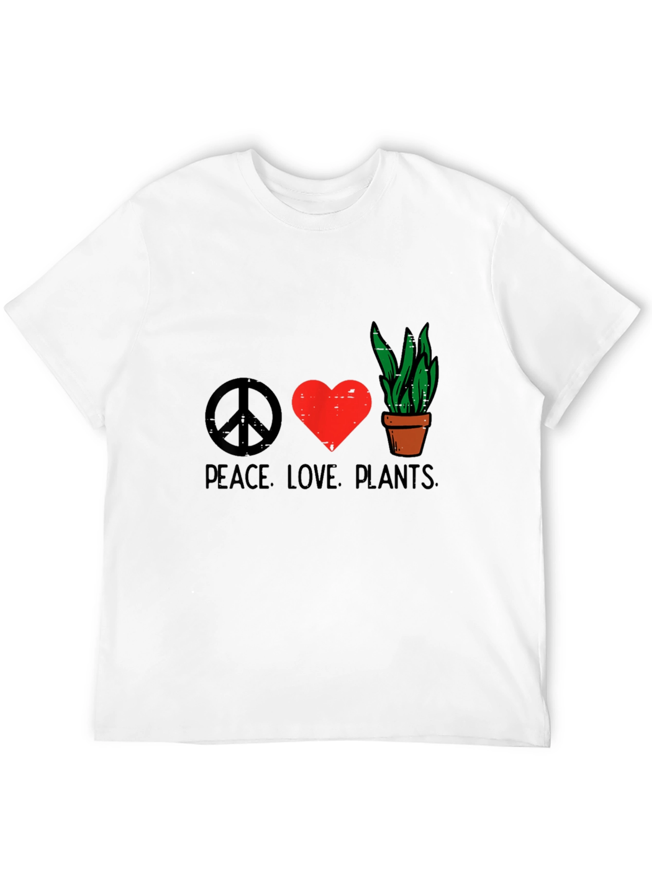 Camiseta Negra Peace Love Plants