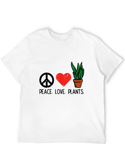 Camiseta Negra Peace Love Plants