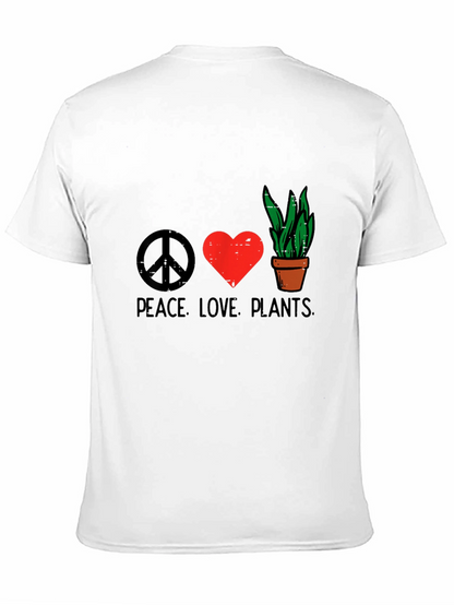 Camiseta Negra Peace Love Plants