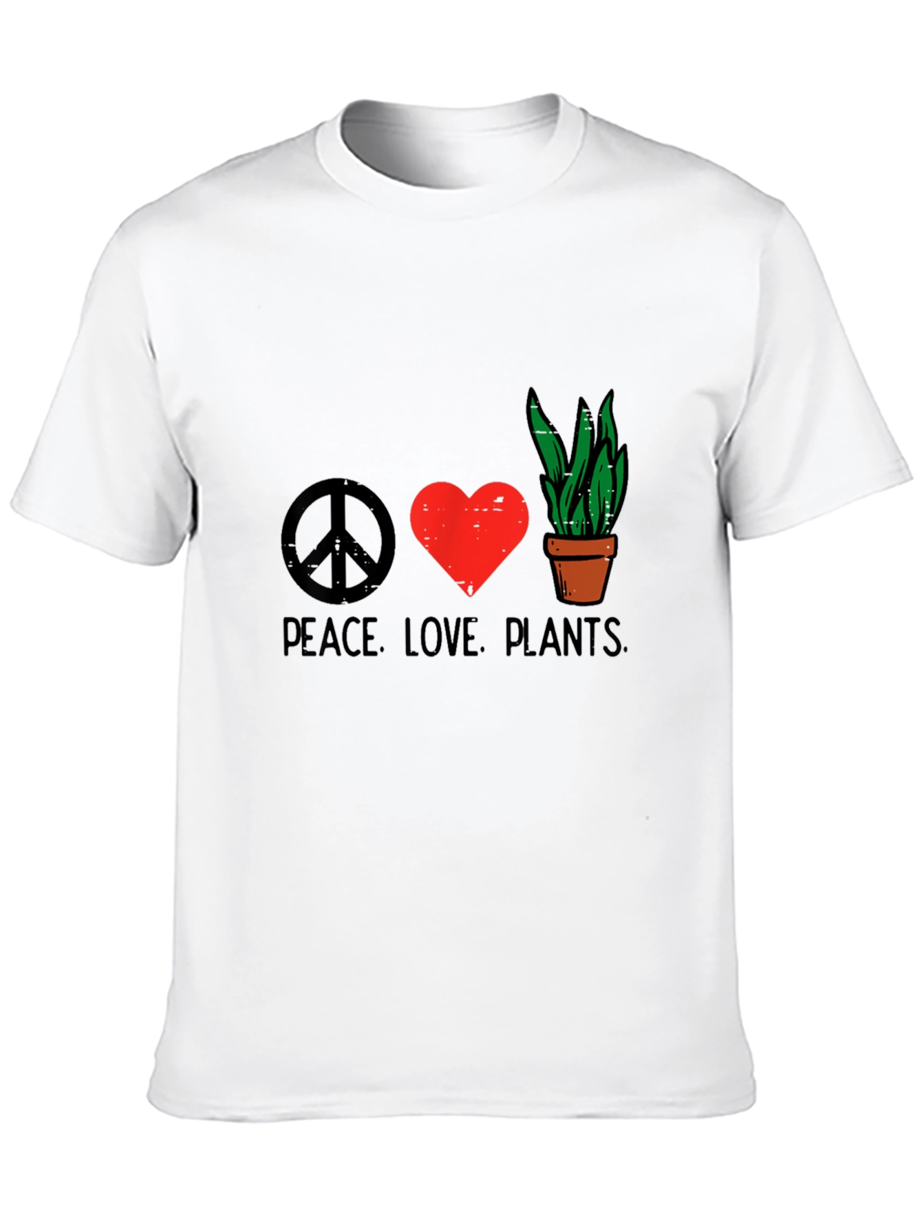 Camiseta Negra Peace Love Plants