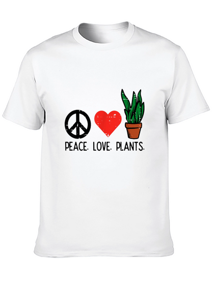 Camiseta Negra Peace Love Plants