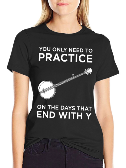 Camiseta Negra con Diseño de Banjo y Frase Divertida