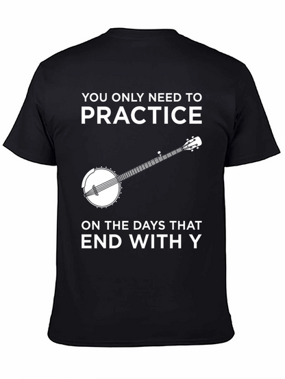 Camiseta Negra con Diseño de Banjo y Frase Divertida