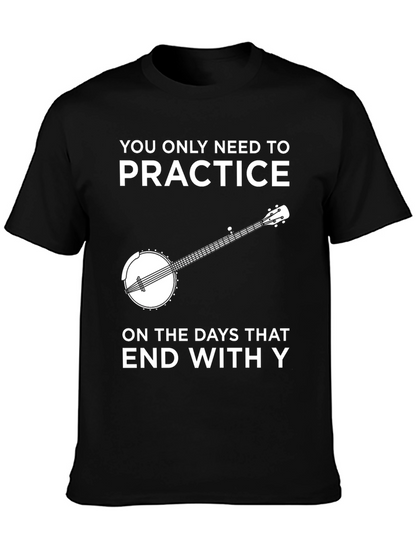Camiseta Negra con Diseño de Banjo y Frase Divertida