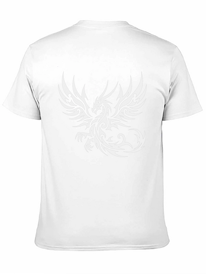 Camiseta Negra con Diseño de Dragón Tribal Blanco