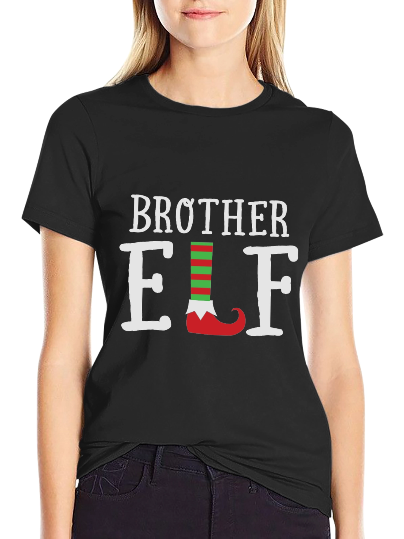 Camiseta Negra Brother Elf Navideña