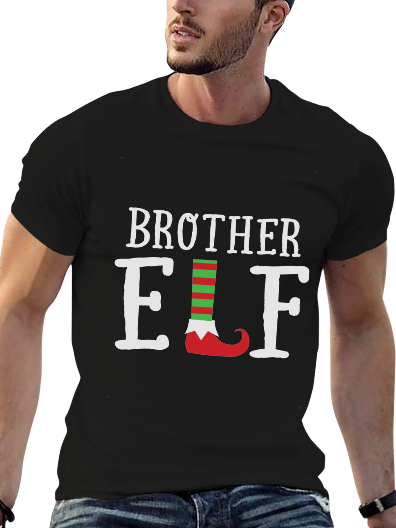 Camiseta Negra Brother Elf Navideña