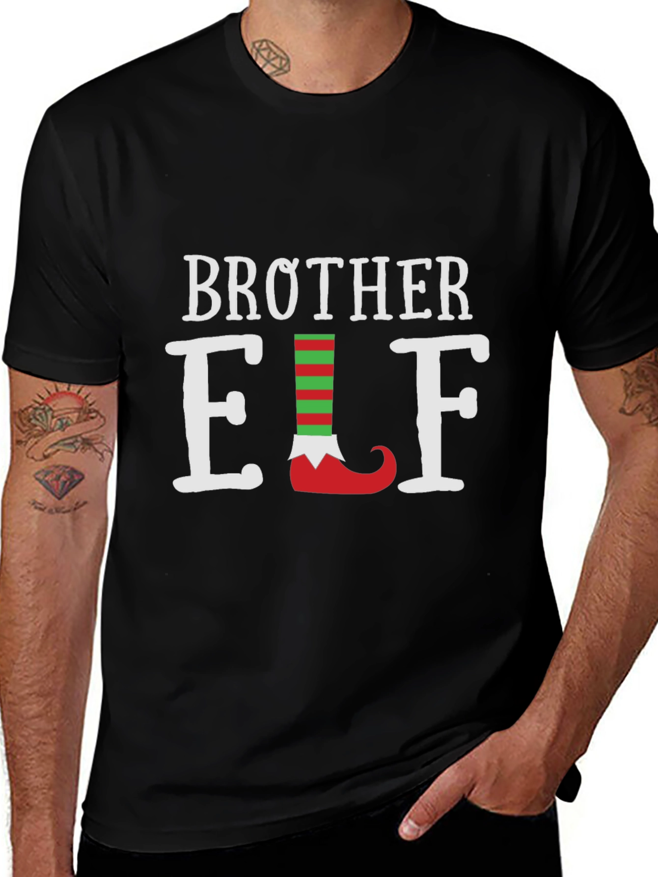 Camiseta Negra Brother Elf Navideña