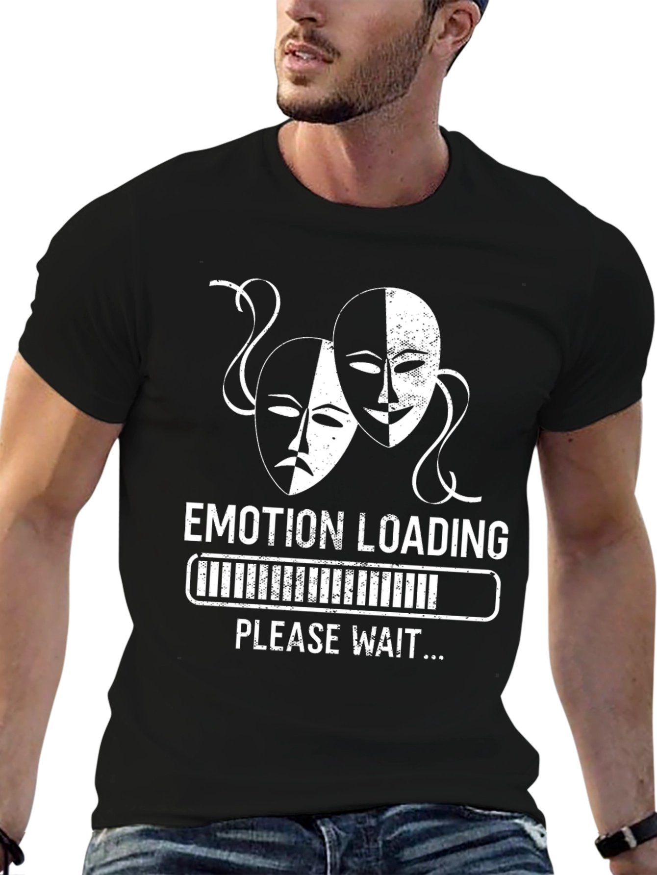 Camiseta Negra Humor Emotion Loading