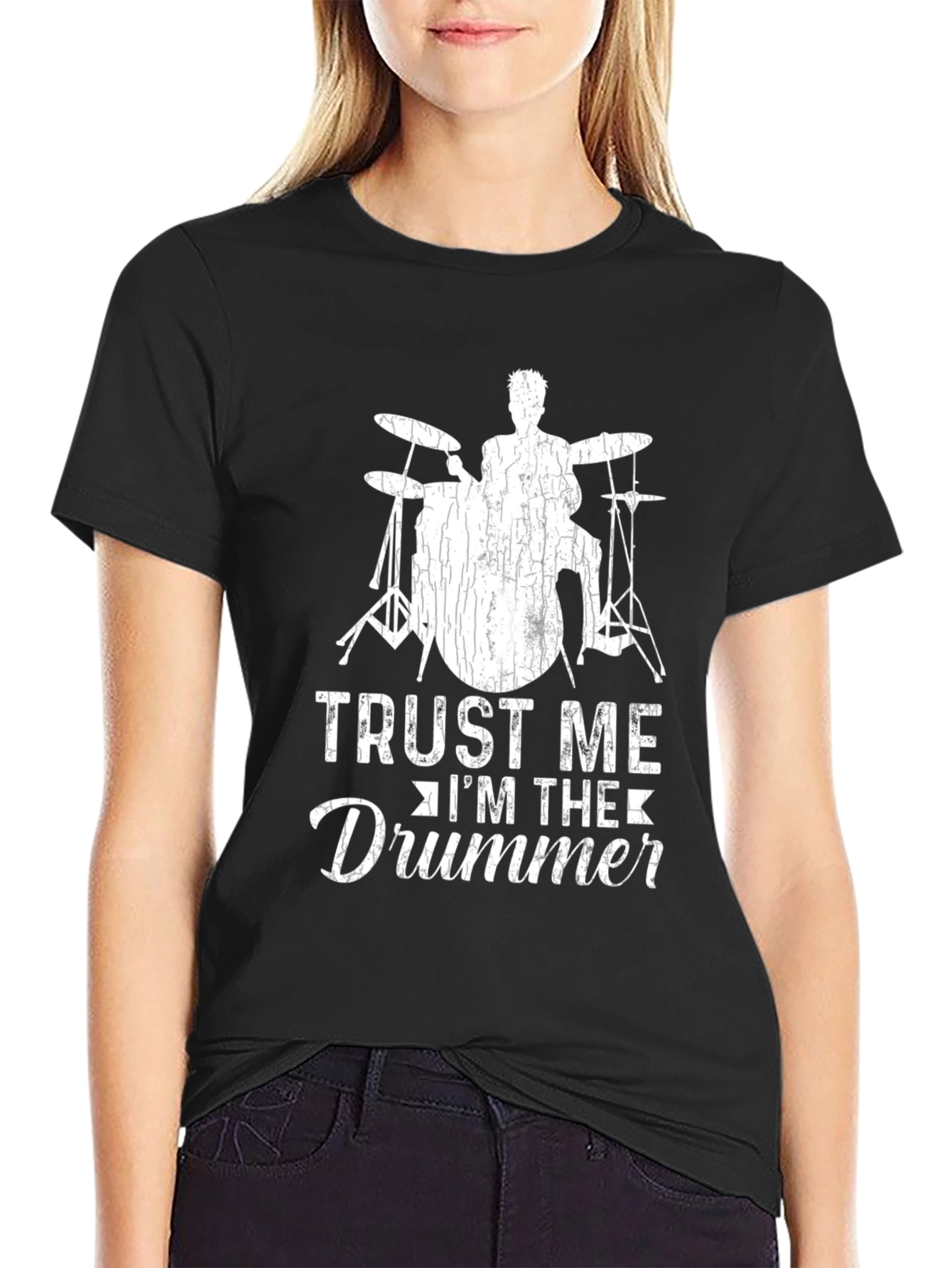 Camiseta Negra Trust Me Im The Drummer