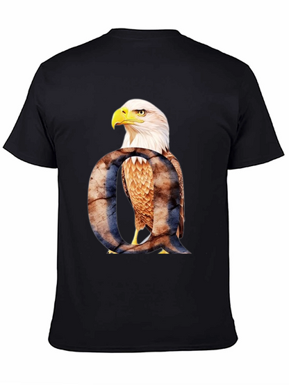 Camiseta Negra con Águila y Letra Q
