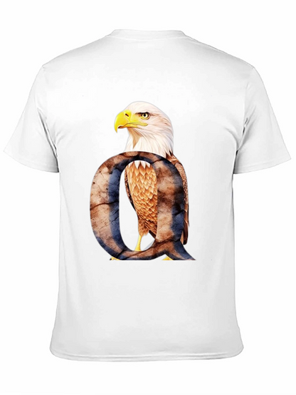 Camiseta Negra con Águila y Letra Q