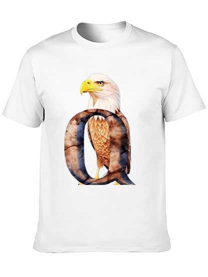Camiseta Negra con Águila y Letra Q