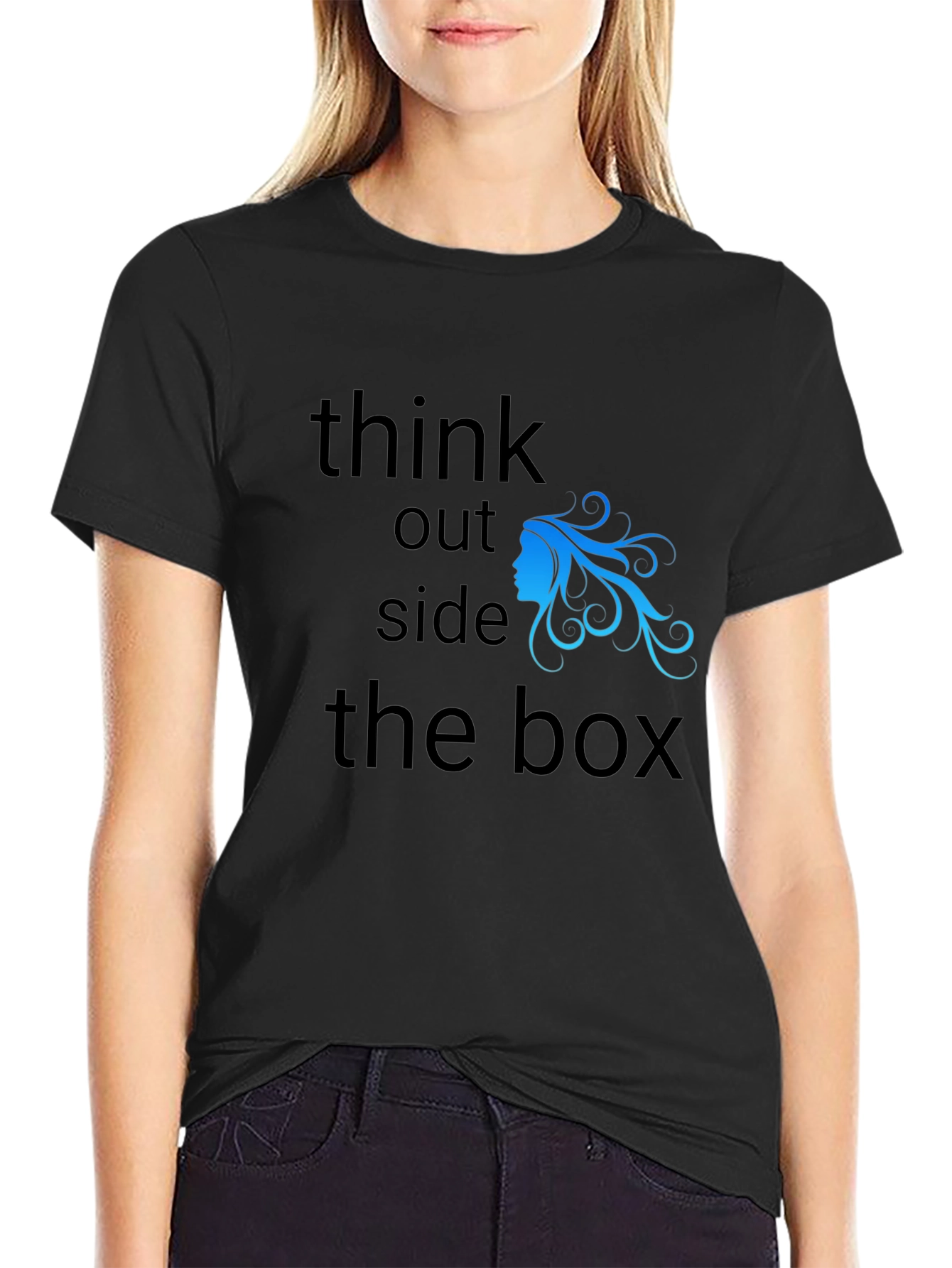 Camiseta Negra Piensa Fuera de la Caja