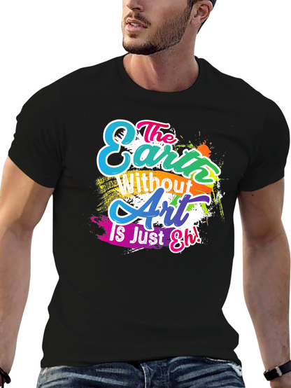 Camiseta Negra con Diseño Artístico Inspirador