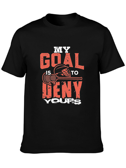Camiseta Negra Lacrosse Mi Meta es Detenerte