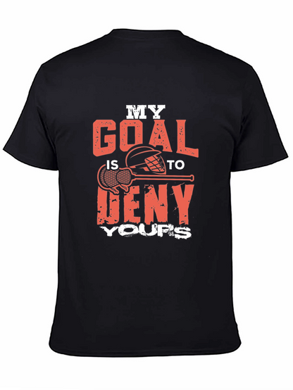 Camiseta Negra Lacrosse Mi Meta es Detenerte