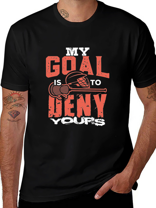 Camiseta Negra Lacrosse Mi Meta es Detenerte
