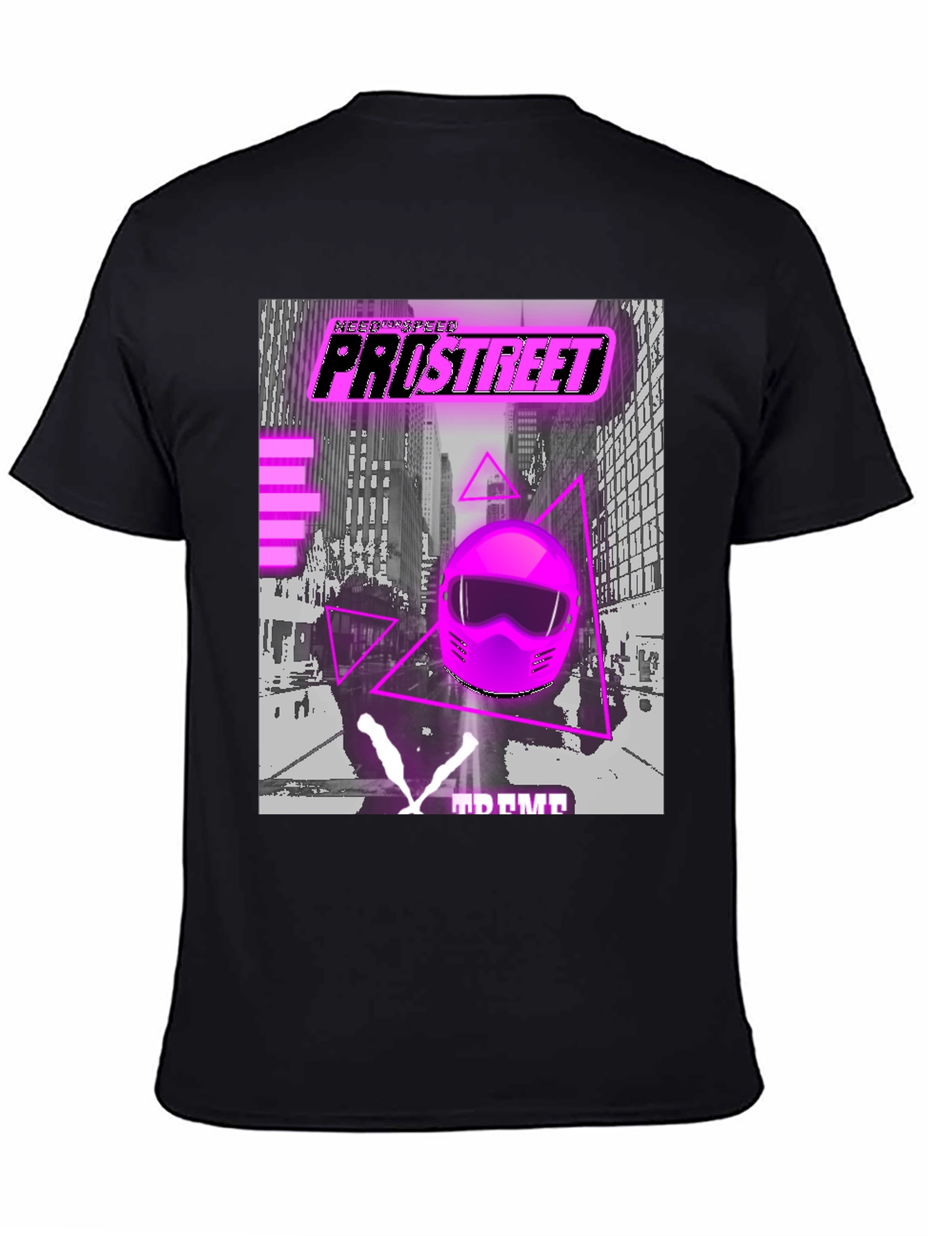 Camiseta Negra Pro Street Racing Retro