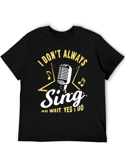 Camiseta Negra con Diseño de Micrófono y Frase Divertida