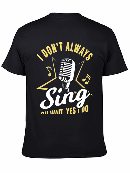 Camiseta Negra con Diseño de Micrófono y Frase Divertida