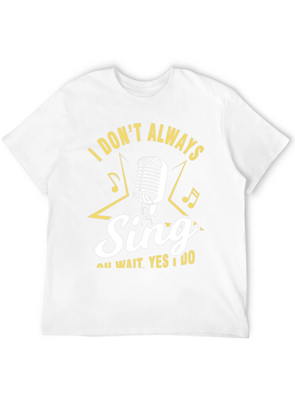 Camiseta Negra con Diseño de Micrófono y Frase Divertida