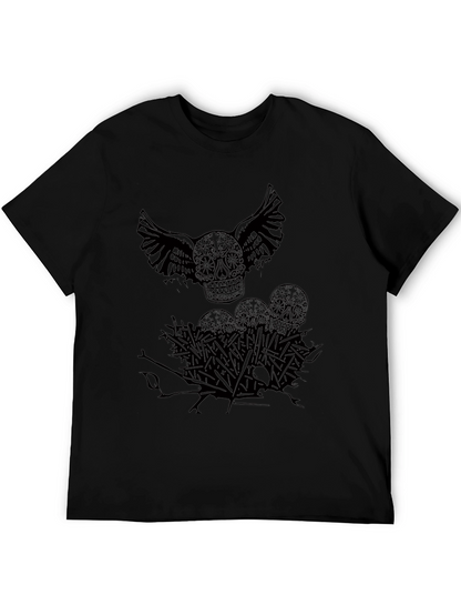 Camiseta Negra Calavera con Alas