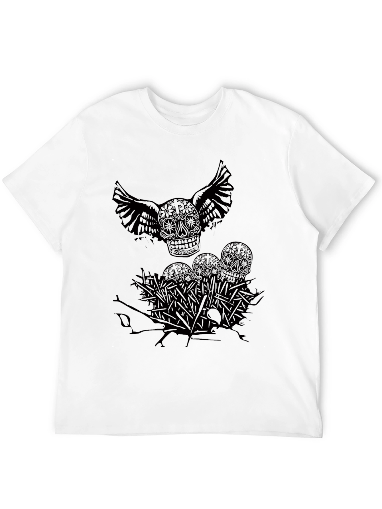 Camiseta Negra Calavera con Alas