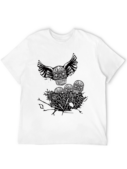 Camiseta Negra Calavera con Alas