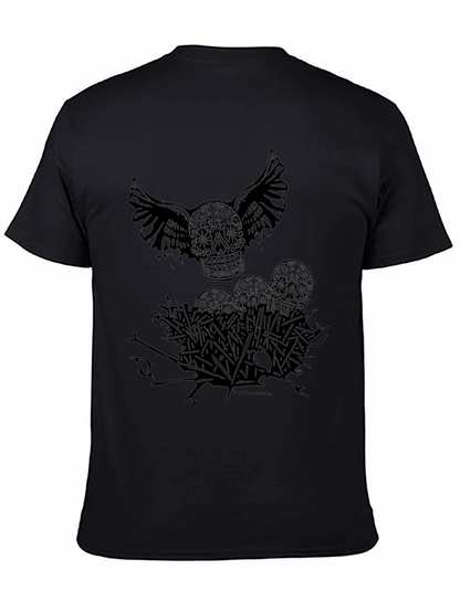 Camiseta Negra Calavera con Alas