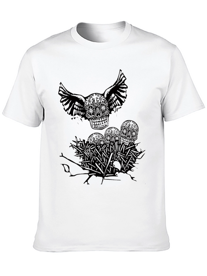 Camiseta Negra Calavera con Alas