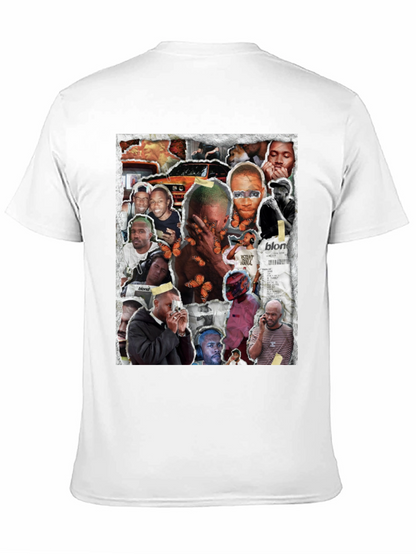 Camiseta Negra con Collage Frank Ocean Blonde