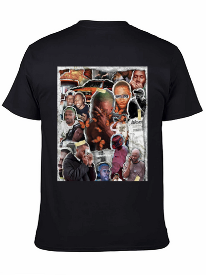 Camiseta Negra con Collage Frank Ocean Blonde