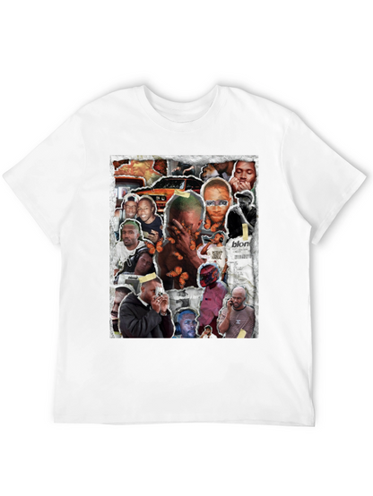 Camiseta Negra con Collage Frank Ocean Blonde