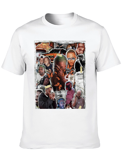 Camiseta Negra con Collage Frank Ocean Blonde