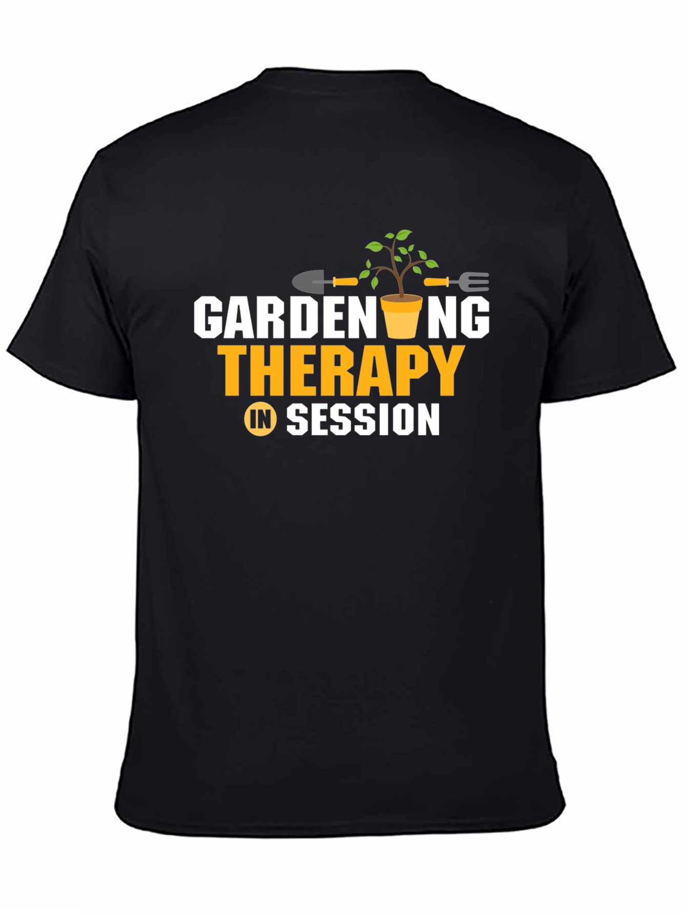 Camiseta Negra: Jardinería Terapia en Sesión