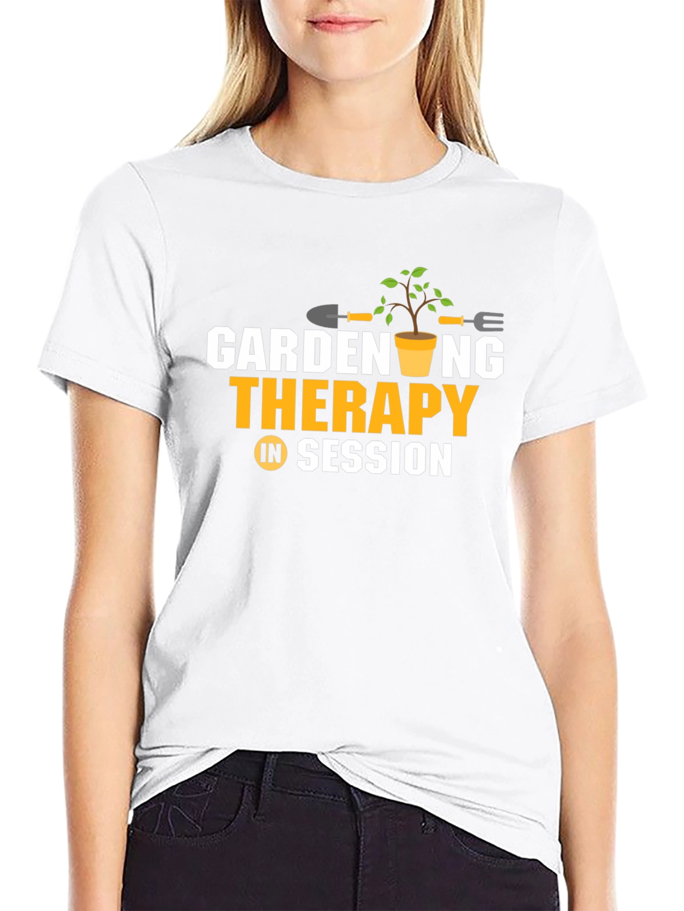 Camiseta Negra: Jardinería Terapia en Sesión