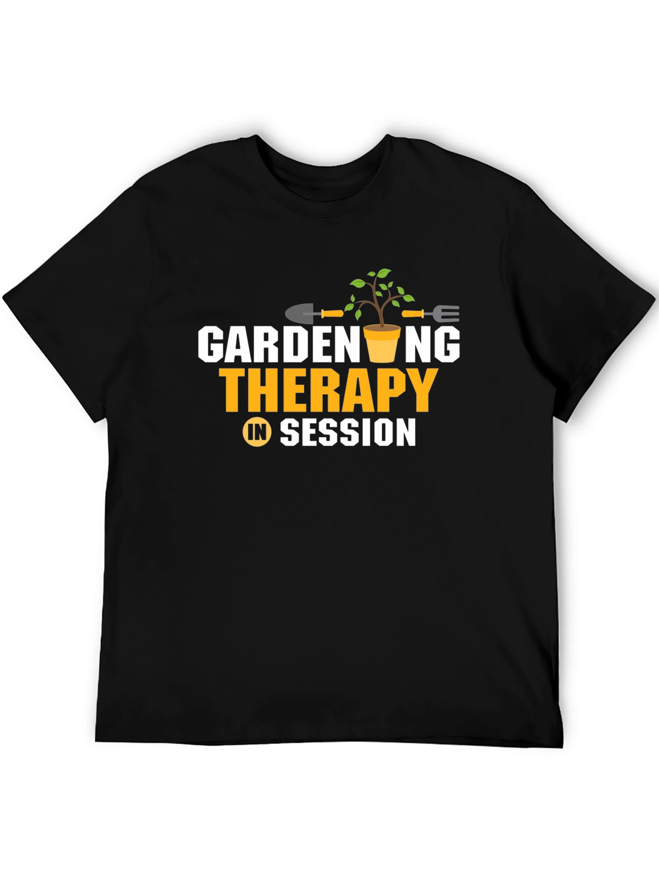 Camiseta Negra: Jardinería Terapia en Sesión