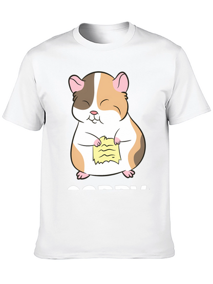 Camiseta Negra con Diseño de Hámster Arrepentido