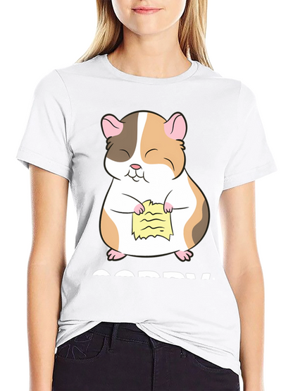 Camiseta Negra con Diseño de Hámster Arrepentido