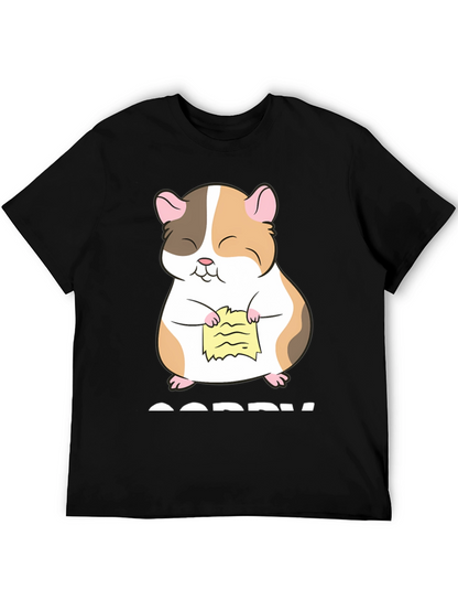 Camiseta Negra con Diseño de Hámster Arrepentido