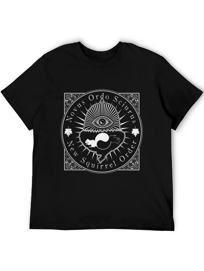 Camiseta Negra Novus Ordo Sciurus Algodón