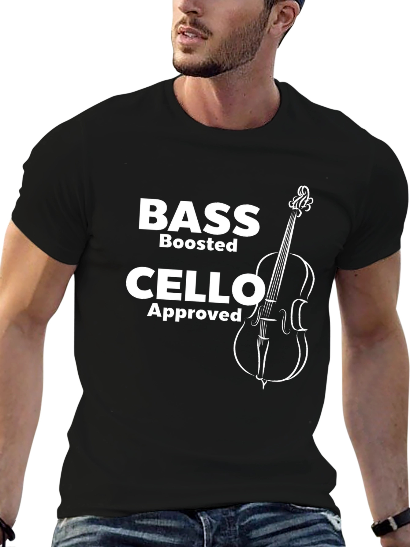 Camiseta Negra Bass Cello Approved
