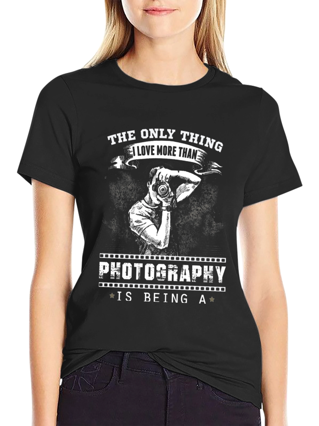Camiseta Negra Fotografía - Amo Ser Fotógrafo