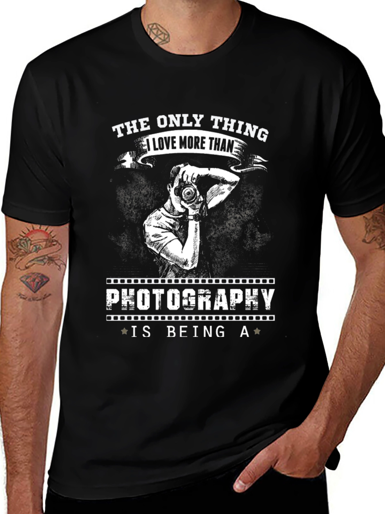 Camiseta Negra Fotografía - Amo Ser Fotógrafo