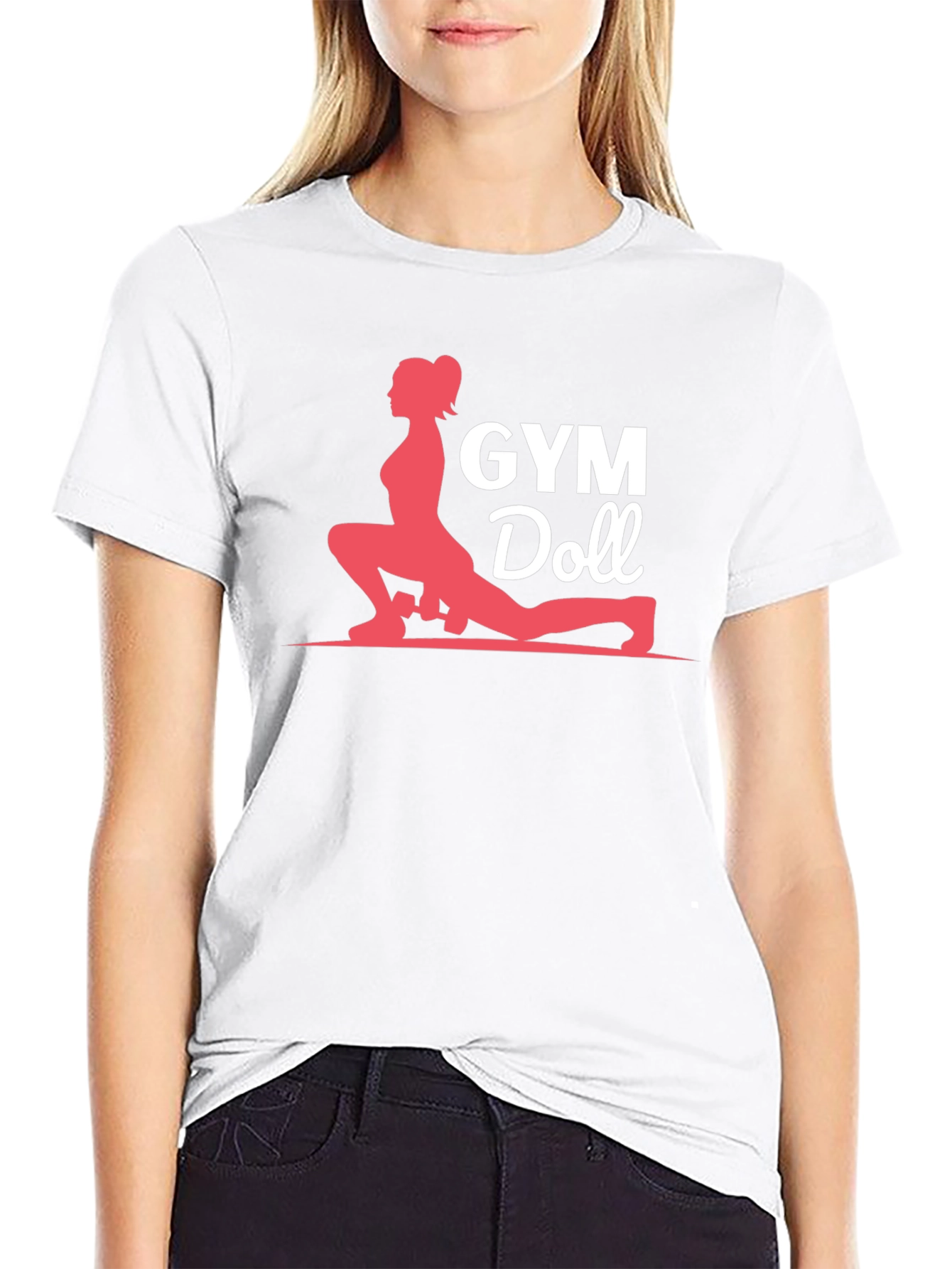 Camiseta Negra Gym Doll para Entrenamiento Físico