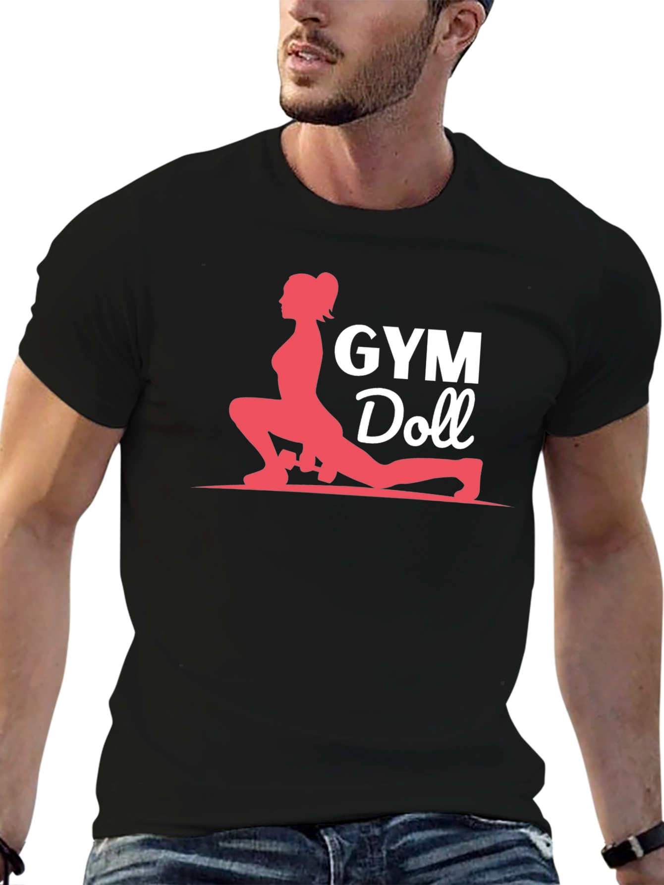 Camiseta Negra Gym Doll para Entrenamiento Físico